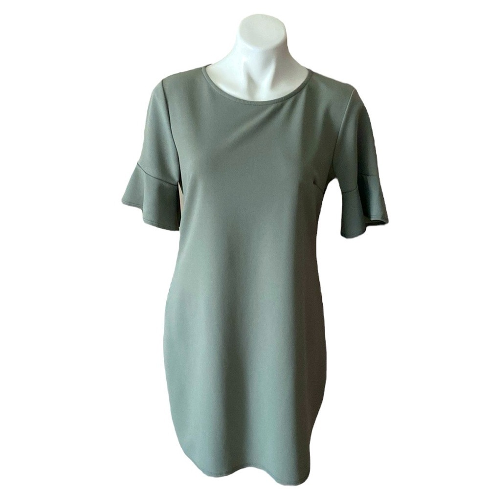 Jella C. Women’s Gray Shift Short Bell Sleeve Above Knee Dress Size Medium